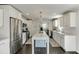 Modern kitchen with white cabinetry, stainless appliances, and spacious island with seating at 2982 Ringle Rd, Brookhaven, GA 30341