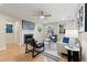 Cozy living room with fireplace, hardwood floors and modern décor at 1186 Thomas Rd, Decatur, GA 30030