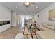 Open floor plan featuring the living room, kitchen and dining at 3677 Sorrel Ln, Duluth, GA 30096