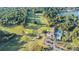 Aerial view of the golf course, clubhouse, pool, and tennis courts at Fairfield Plantation at 8083 Cypress Ct, Villa Rica, GA 30180