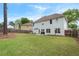 Spacious backyard featuring a well-maintained lawn, patio area, and privacy fence at 2263 Seatton Ct, Marietta, GA 30062