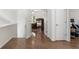 Hallway with hardwood floors that leads to the bedrooms at 2263 Seatton Ct, Marietta, GA 30062