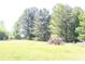 Vast grassy backyard area with a wood pile, surrounded by trees, perfect for outdoor enjoyment and recreation at 4045 Fawn Valley Dr, Loganville, GA 30052