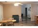 Open dining area with views to a living room featuring modern flooring and decor at 4045 Fawn Valley Dr, Loganville, GA 30052