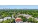 Scenic aerial view showcases the neighborhood's lush greenery and proximity to the city skyline at 224 Cambridge Ave, Decatur, GA 30030