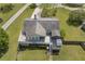 Aerial view of the house and large backyard with a gazebo and large deck at 582 Linda Ln, Powder Springs, GA 30127
