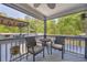 Relaxing deck area with cushioned seating and a tranquil view of the surrounding greenery at 582 Linda Ln, Powder Springs, GA 30127