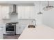 Modern kitchen with stainless steel appliances, white cabinets, and hardwood flooring at 103 Iveybrooke Ln # 56, Alpharetta, GA 30009
