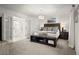 Serene main bedroom with neutral tones, soft carpet, and an adjacent bathroom at 4440 Webb Bridge Rd, Alpharetta, GA 30005