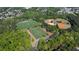 Aerial view of the neighborhood athletic fields with baseball and soccer fields at 4675 Lakeway Pl, Alpharetta, GA 30005
