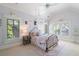 Comfortable bedroom with large windows, vaulted ceilings and cute accents at 4675 Lakeway Pl, Alpharetta, GA 30005