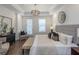Primary bedroom featuring tray ceiling, natural light, neutral color palette, and sophisticated decor at 107 Iveybrooke Ln # 58, Alpharetta, GA 30009