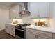 Modern kitchen featuring stainless steel appliances, subway tile backsplash and white quartz countertops at 107 Iveybrooke Ln # 58, Alpharetta, GA 30009