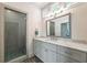 Updated bathroom with glass-enclosed shower, modern vanity, and a sleek design at 5635 Cherokee Trce, Cumming, GA 30041