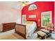Bedroom with vaulted ceiling, and colorful accents at 1016 Lenox Ne Crst, Atlanta, GA 30324