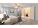 Relaxing main bedroom suite with plush bedding, stylish decor, and ensuite bathroom access at 3856 Vine Stone Dr, Lithonia, GA 30038