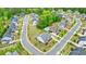 Aerial view of the neighborhood showcasing the home's location and community pool at 2127 Harmony Dr, Canton, GA 30115