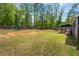 Spacious backyard featuring a playset, green grass, and a privacy fence, perfect for outdoor activities and entertaining at 60 Water Oak Trl, Covington, GA 30014