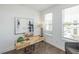 Bright home office with wood desk and two windows at 113 Iveybrooke Ln # 61, Alpharetta, GA 30009