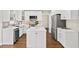 Modern kitchen featuring white cabinetry, stainless steel appliances, and a center island at 5395 Fontenoy Ct, Peachtree Corners, GA 30071