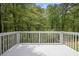 Spacious back deck with white railing offering views of a peaceful, wooded backyard at 2794 Kakki Ct, Marietta, GA 30062