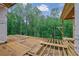 Unfinished deck overlooking a lush, wooded landscape, ready for outdoor enjoyment and relaxation at 120 Wood River Ct, Johns Creek, GA 30097