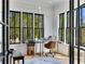 Bright home office with large windows offering lush views, desk, and stylish decor for a productive workspace at 247 Terrace View Dr, Acworth, GA 30101