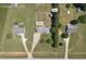 Aerial view of a home and shed on a large lot in Covington, GA at 14807 Highway 36, Covington, GA 30014