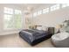 Bright bedroom with high ceilings, large windows, and a cozy lounge chair for added comfort at 248 Madison Ave, Decatur, GA 30030