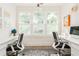 Bright office space featuring large windows, two desks, and decor at 248 Madison Ave, Decatur, GA 30030