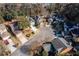 Aerial view of a cul-de-sac featuring well-maintained homes and mature trees at 883 Heritage Pl, Decatur, GA 30033
