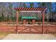 Mason Mill Garden Club entrance with red fence and arbor leading to garden area at 883 Heritage Pl, Decatur, GA 30033