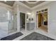 Bathroom featuring a glass shower and gray vanity at 8710 Merion Dr, Duluth, GA 30097