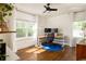 Bright office space with hardwood floors, modern desk, and large windows providing lots of light at 1608 Terry Mill Se Rd, Atlanta, GA 30316