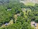 Sweeping aerial view of a home and neighborhood featuring mature trees, lush landscaping, and long driveway at 675 Jack Page Ln, Canton, GA 30115