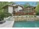 Spacious home featuring a backyard oasis with a pool, multiple decks, and lush landscaping at 1255 Cold Harbor Dr, Roswell, GA 30075