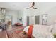 Spacious main bedroom featuring stone fireplace, high ceilings, and hardwood floors at 1255 Cold Harbor Dr, Roswell, GA 30075