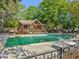 Enjoy a spacious community pool with ample seating and a charming pool house, perfect for summer fun at 1255 Cold Harbor Dr, Roswell, GA 30075