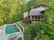 Backyard with a private pool, patio, outdoor dining, deck, and screened-in porch at 1255 Cold Harbor Dr, Roswell, GA 30075