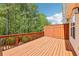 Outdoor deck with wood flooring, lush green trees, and clear blue skies at 1429 Ferocity Ridge Nw Way # 12, Kennesaw, GA 30152