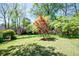 Spacious backyard featuring a vibrant Japanese maple tree and lush green lawn at 414 Pensdale Rd, Decatur, GA 30030