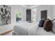 Bedroom with white bed and deck access offering a light-filled space for relaxation at 4366 Skyland Ne Dr, Atlanta, GA 30342