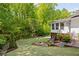 Professionally landscaped backyard with lush greenery and stone accents at 5040 Winding Branch Dr, Dunwoody, GA 30338