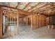 Unfinished basement showing the framing for future rooms at 881 Springs Crest Dr, Dallas, GA 30157