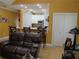 Comfortable living room featuring an open layout with a view of the kitchen and beautiful hardwood floors at 28 County Line #2 Rd, Rydal, GA 30171