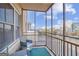 Enclosed balcony offers city views, and metal railing at 300 Peachtree Ne St # 5A, Atlanta, GA 30308