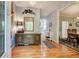 Inviting entryway featuring hardwood floors and an elegant mirror at 3945 Lorien Way, Kennesaw, GA 30152