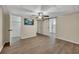 A versatile basement space featuring wood-look floors and an open-concept layout at 4618 Barkley Nw Dr, Acworth, GA 30101