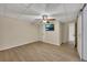 This finished basement features wood-look floors, ceiling fan and an open floor plan at 4618 Barkley Nw Dr, Acworth, GA 30101