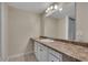 Modern bathroom featuring a large mirror and vanity with plenty of counter space at 4618 Barkley Nw Dr, Acworth, GA 30101